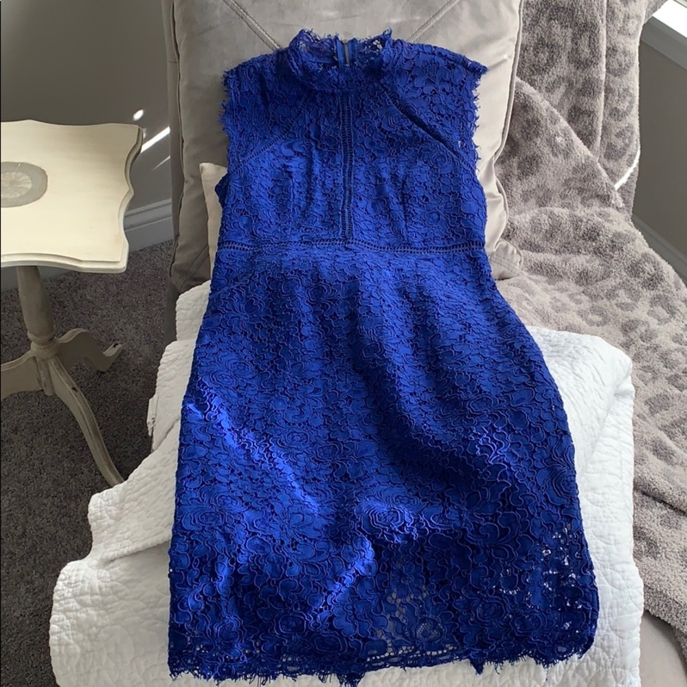 Worn once lace Bardot party dress